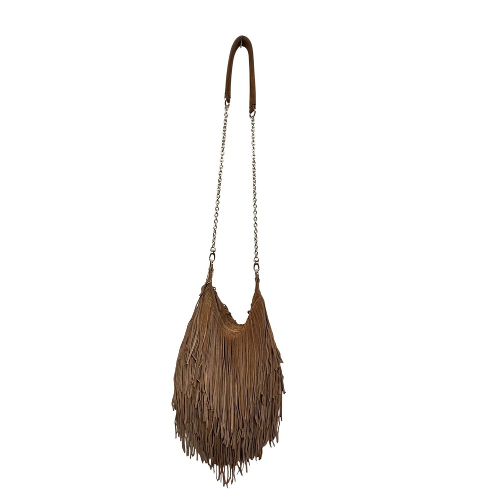 Lost & Found Crossbody Bag Fringe Suede Leather Tan Boho Western Festival Rustic